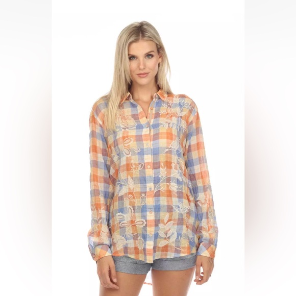NWT Johnny Was Workshop Plaid Tunic Harlow Oversized Shirt - Picture 1 of 8